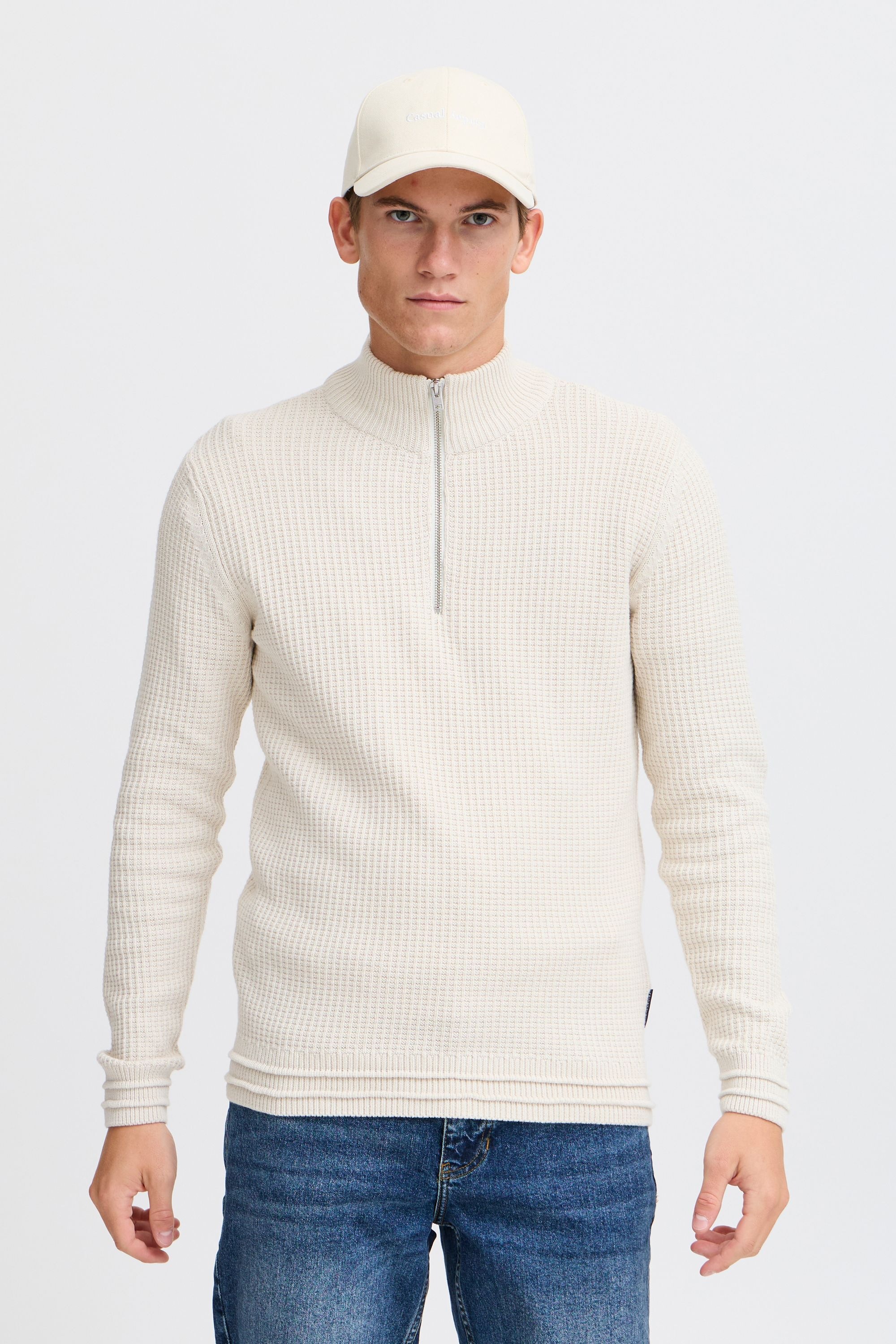 Casual Friday Troyer »Troyer CFKARL halfzip structured knit«