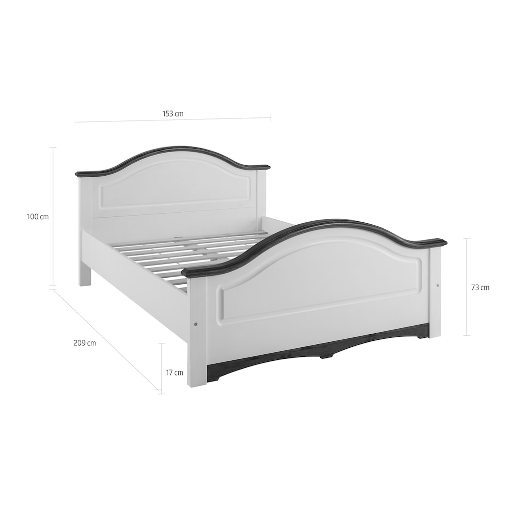 Home affaire Massivholzbett »Konrad«, aus massivem Kiefernholz, FSC-zertifiziert, INKLUSIVE Rollrost