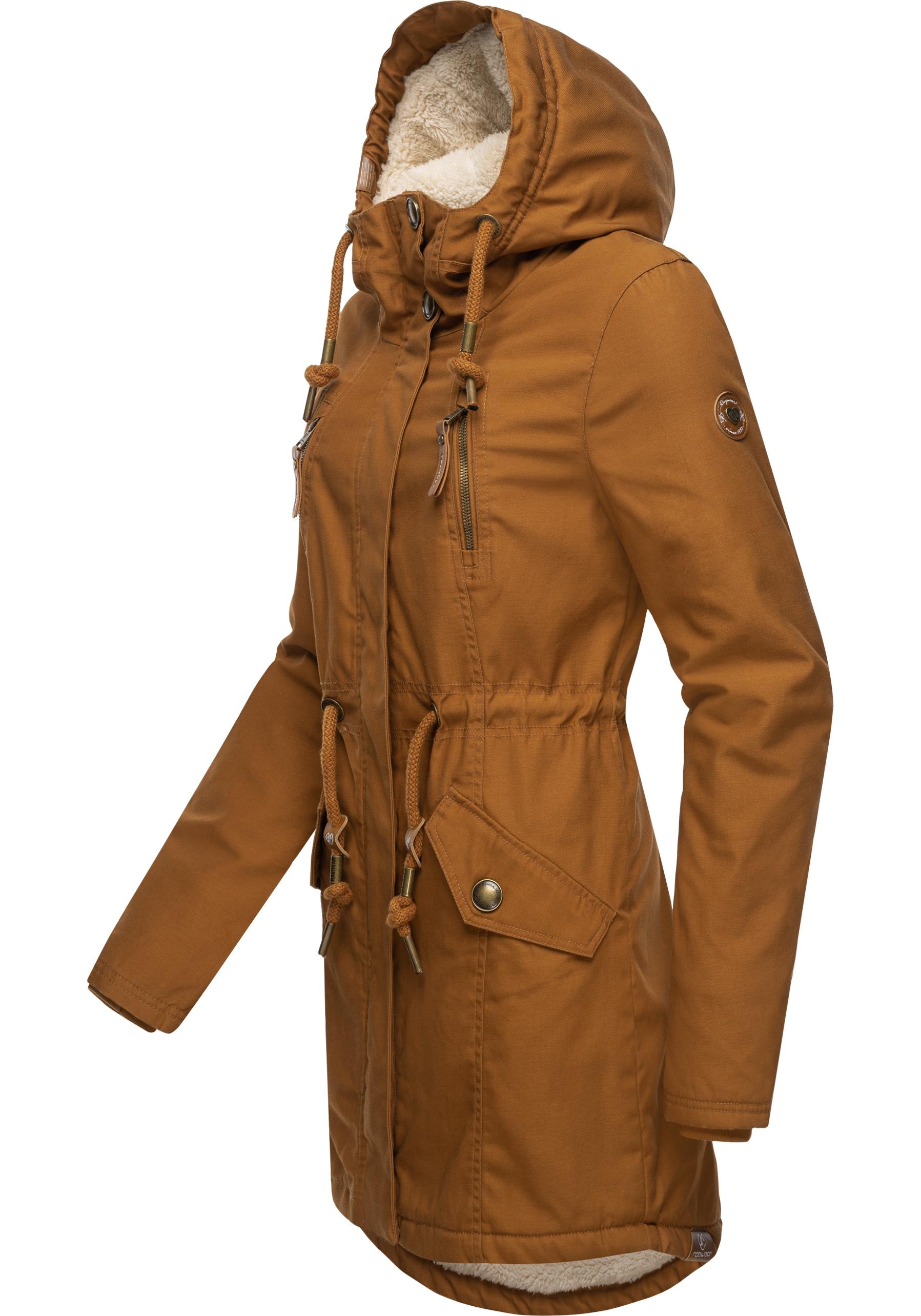 Ragwear Wintermantel "Elsie" stylischer Winterparka mit Kapuze und Teddyfle günstig online kaufen
