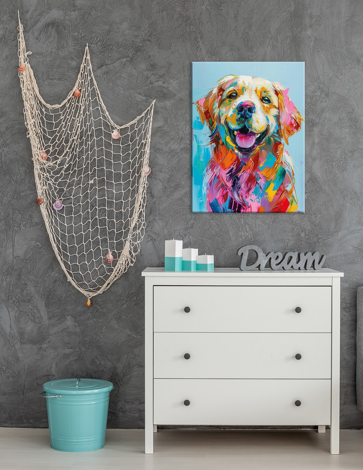 Bönninghoff Leinwandbild »Wandbild HUND GOLDEN RETRIEVER 46x61 cm – Leinwandbild Keilrahmen Deko« Hunde | Hundebilder | Kunst | Pop Art | Tiere 1 Stk. tlg. auf Keilrahmen gespannt