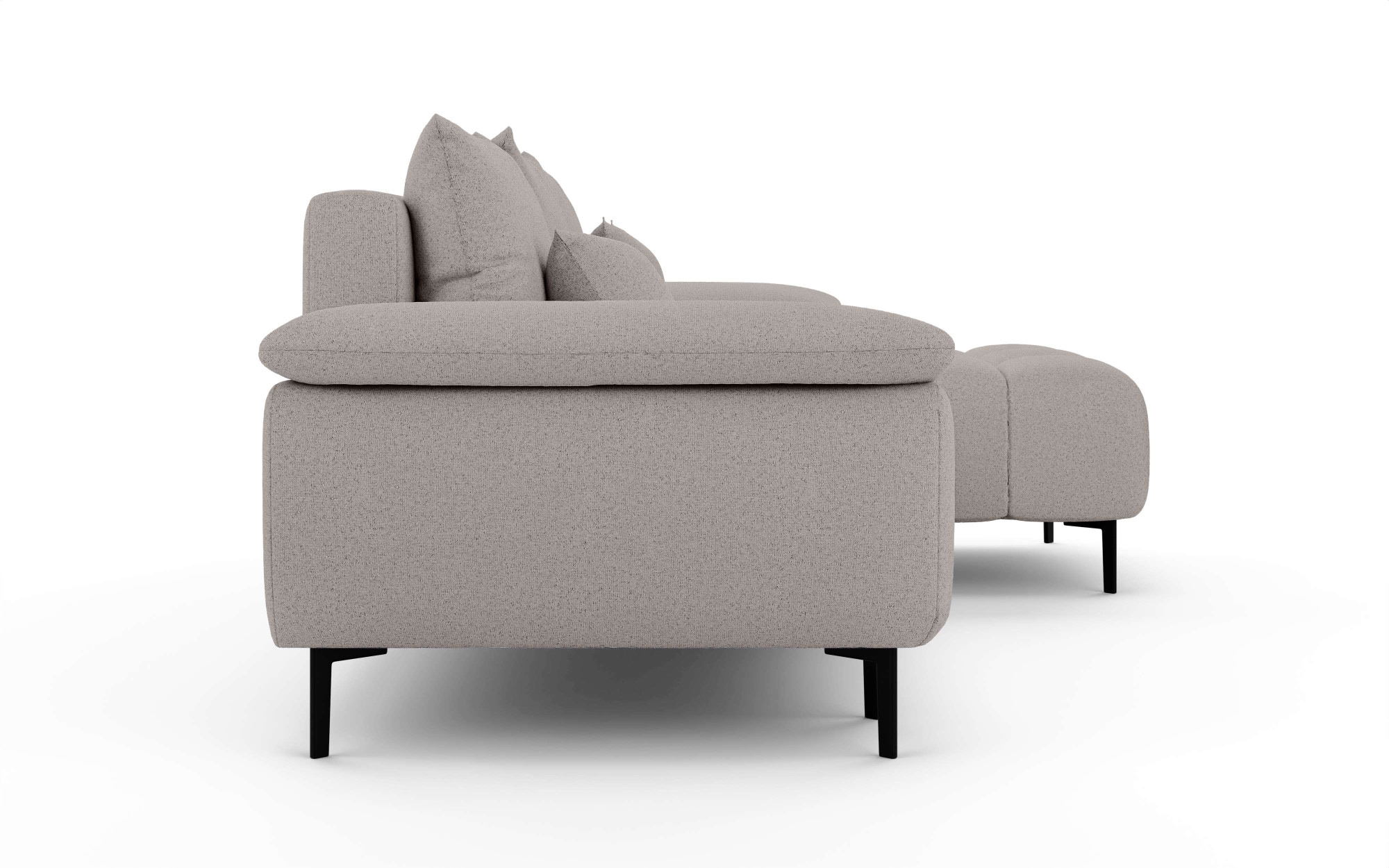 INOSIGN Ecksofa »DROMARA Schlafsofa mit Bettkasten, Maße: B/T/H 277/141/91 cm«, L-Form mit Recamiere rechts/links bestellbar, Wellenunterfederung