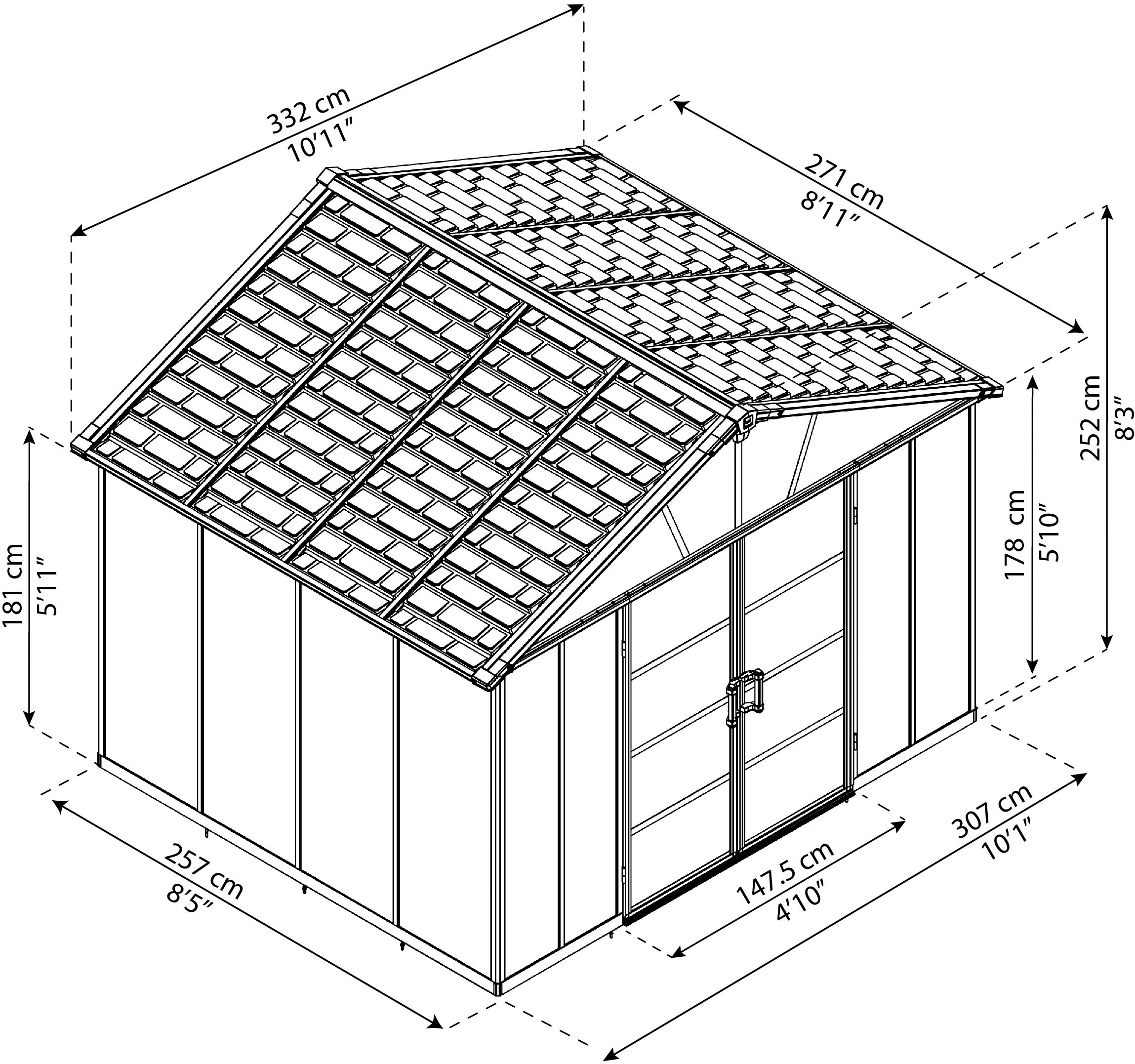 Palram - Canopia Gerätehaus »Yukon«, mit lebenslang widerstandsfähigen Wandpaneelen