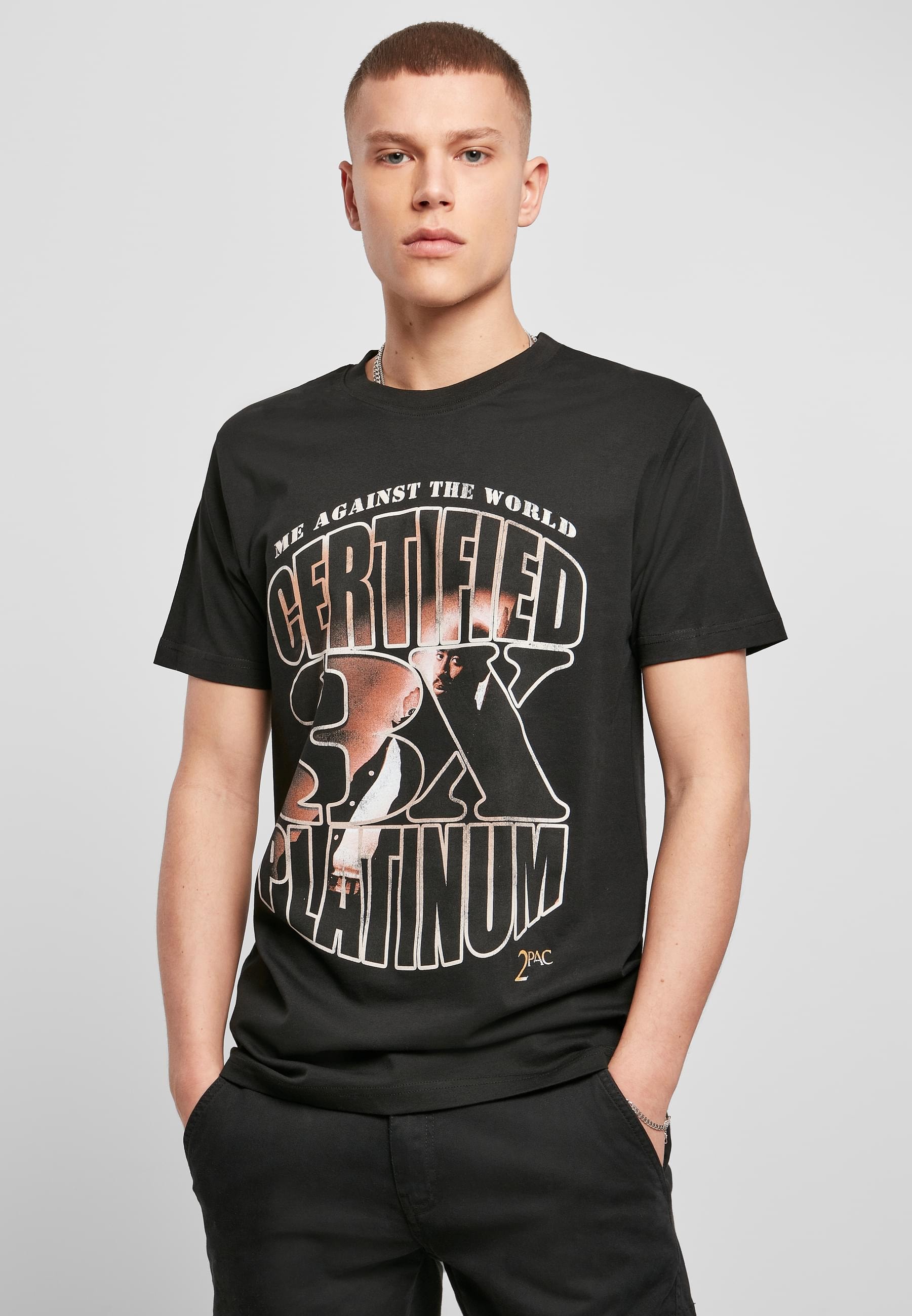 MisterTee Kurzarmshirt »MisterTee Herren Tupac Me Against the World Platinium Tee«, (1 tlg.)
