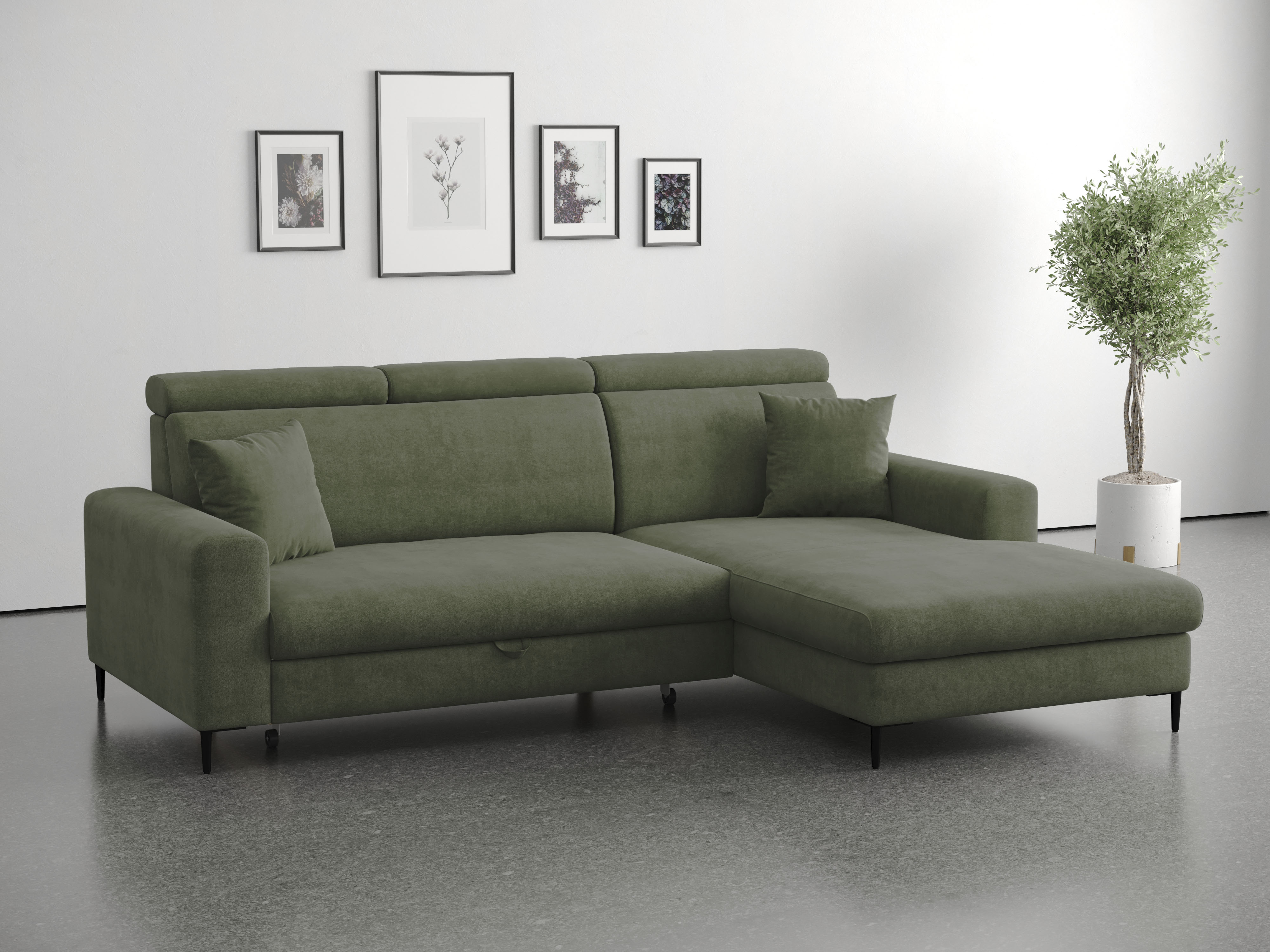 Trends by HG Ecksofa "Nizza, L-Form, B: 250cm" mit Schlaffunktion und Bettkasten