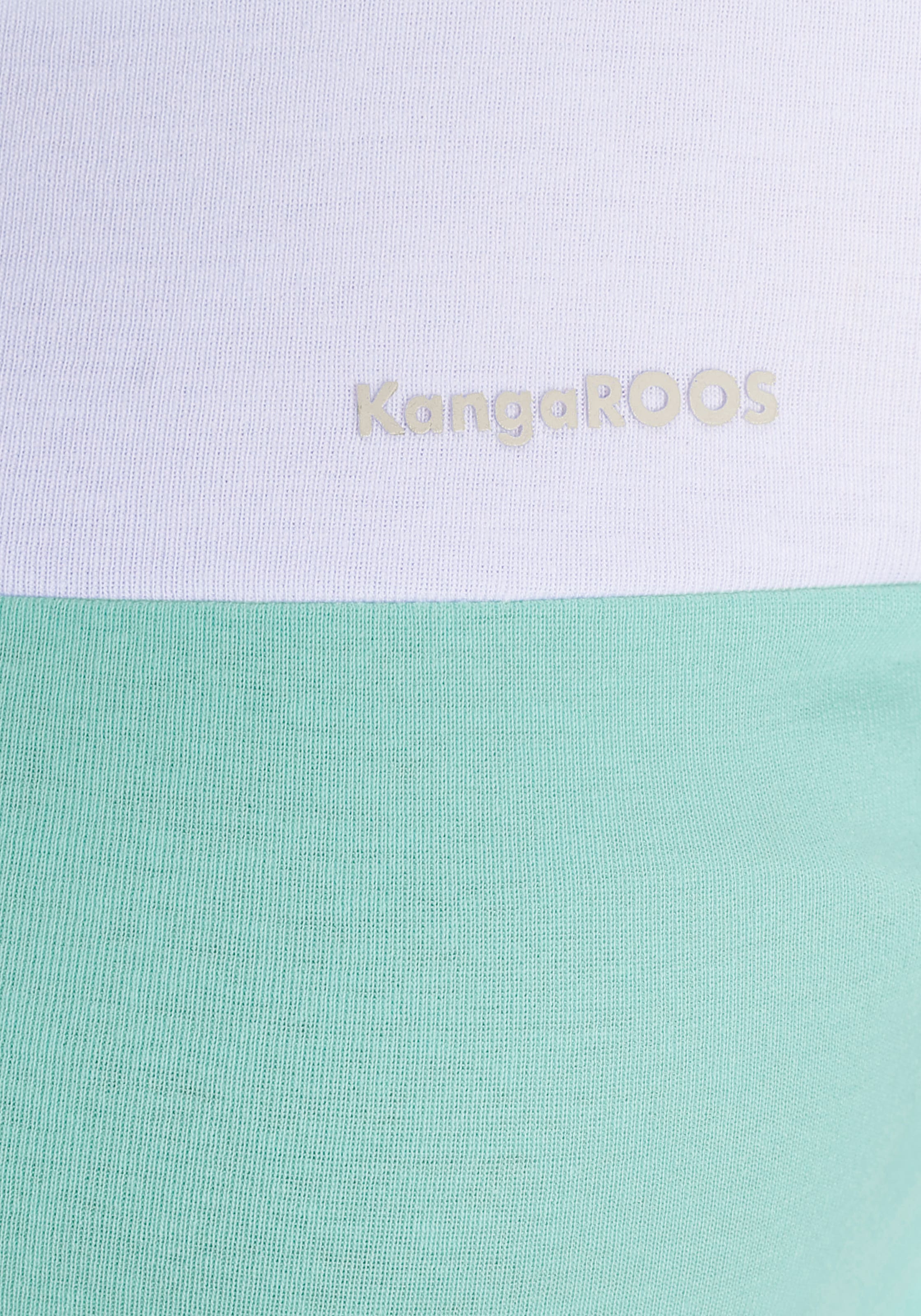 KangaROOS Longsleeve, mit Langarm, figurbetonte Passform, Colourblocking-Optik