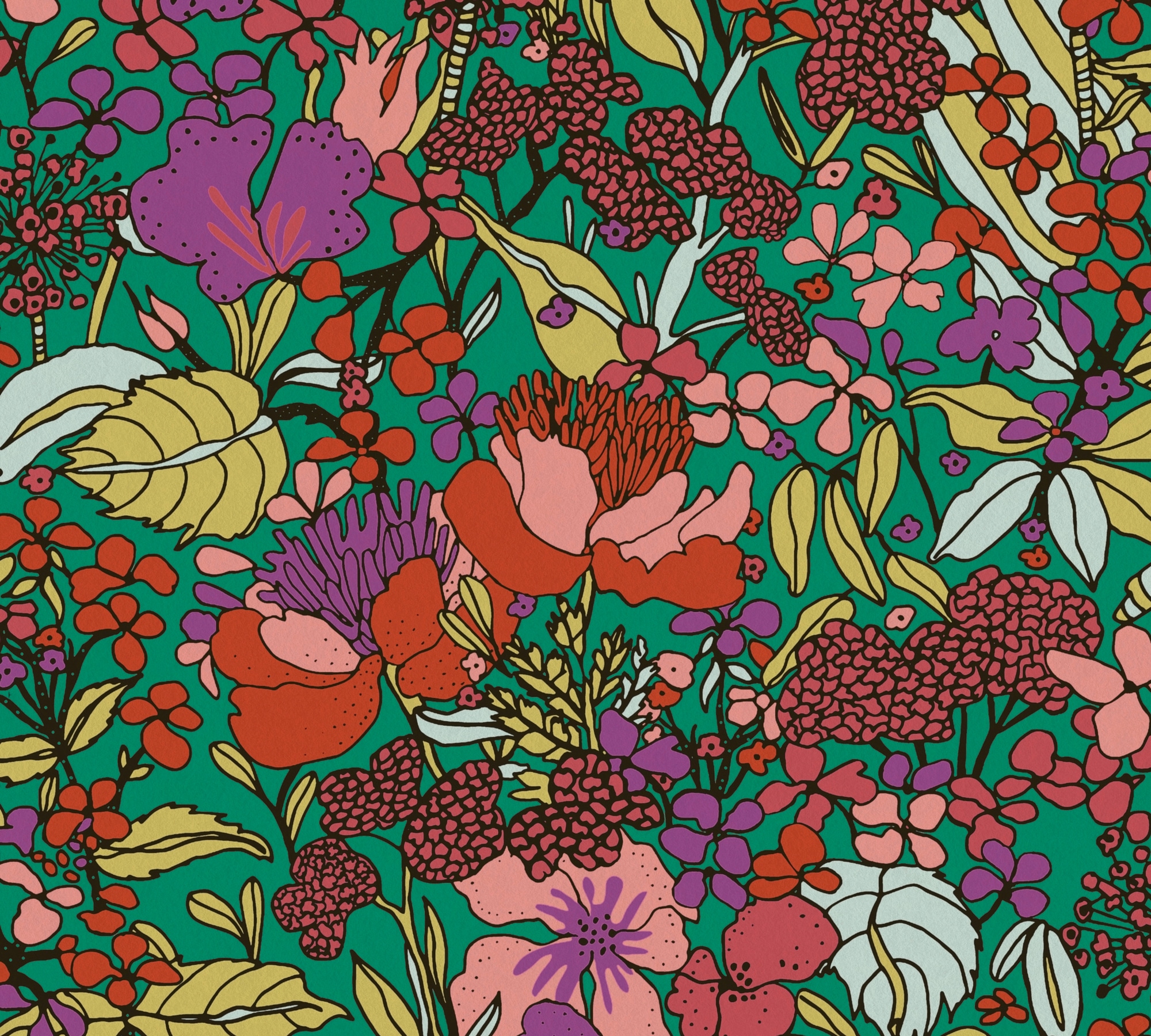 Architects Paper Vliestapete "Floral Impression" Wald Botanisch Floral Glatt Blumentapete Tapete Dschungel Tapeten Wohnzimmer Schlafzimmer Küche