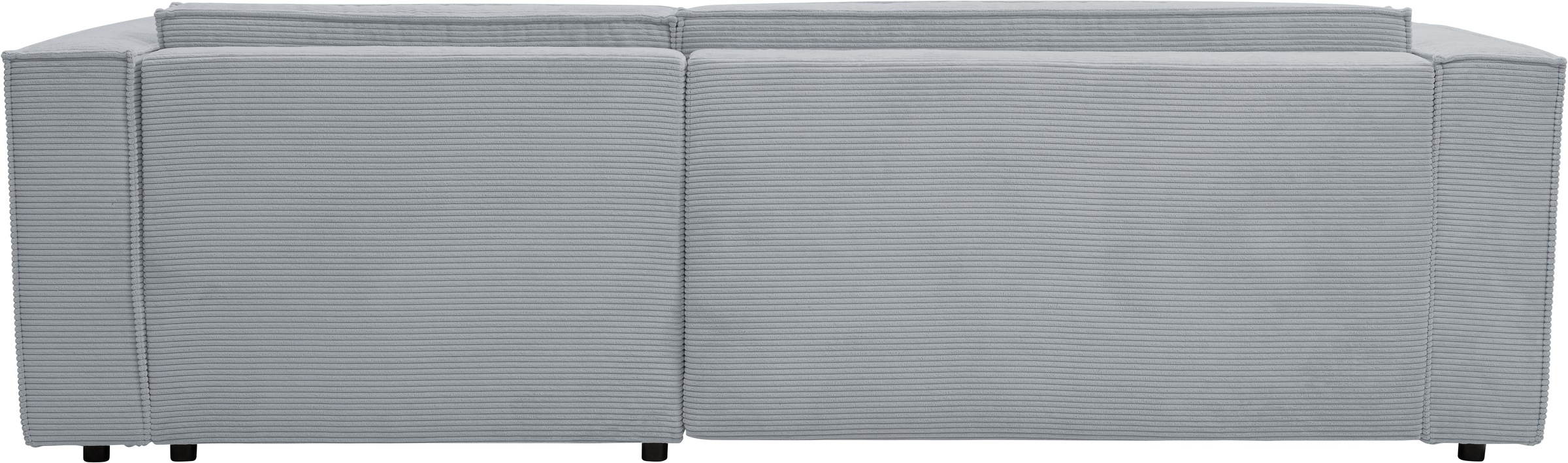 WERK2 Ecksofa »Atlanta, moderne Designsprache, Stellmaße 280x147cm, L-Form, Kedernaht«, hoher Komfort, Schlaffunktion & Bettkasten, Cord, Grau