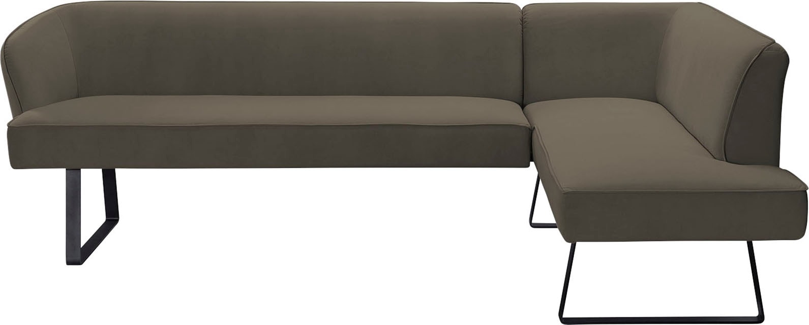 exxpo - sofa fashion Eckbank »Americano«, mit Keder und Metallfüßen, Bezug in verschiedenen Qualitäten