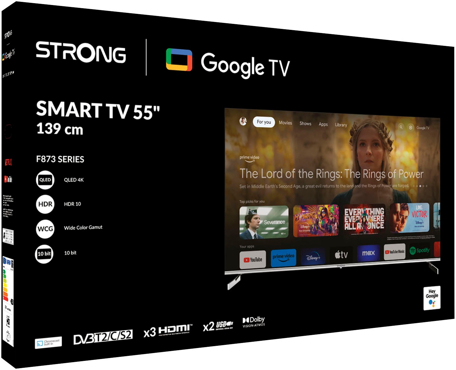 Strong QLED-Fernseher »SRT 55UF8733«, 139 cm/55 Zoll, 4K Ultra HD, Google TV-Smart-TV