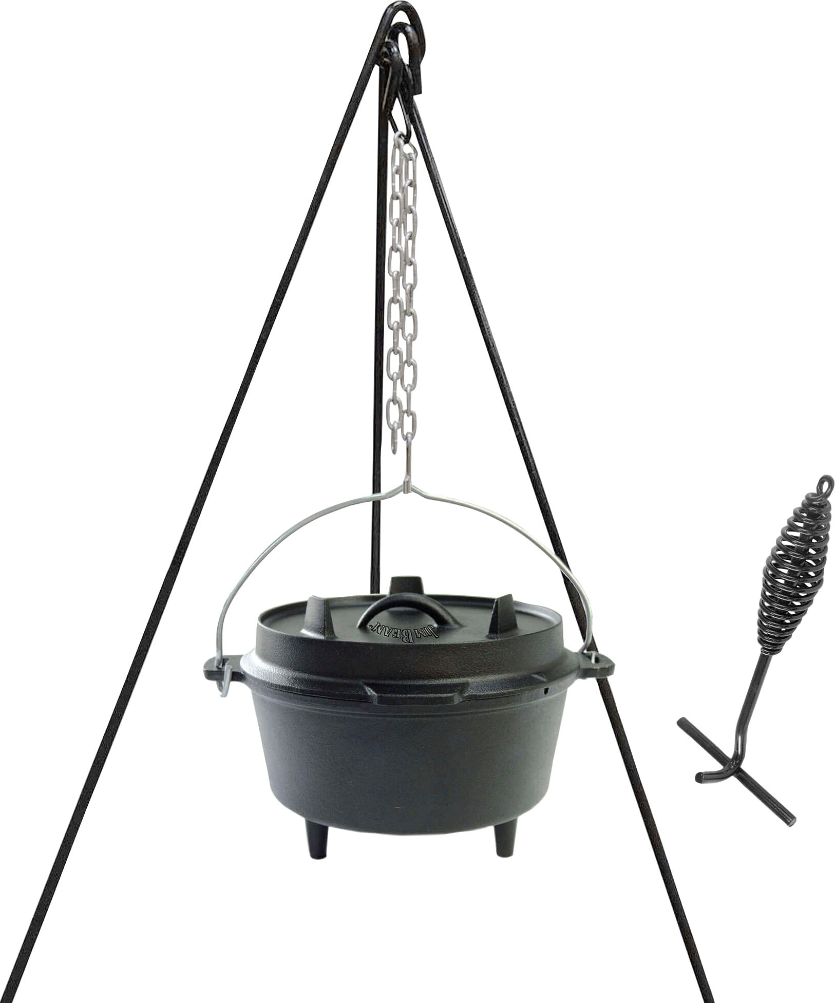 Jim Beam BBQ Grilltopf »Dutch Oven«, Gusseisen, mit 2-IN-1-Deckel, 4,26 l Fassungsvermögen