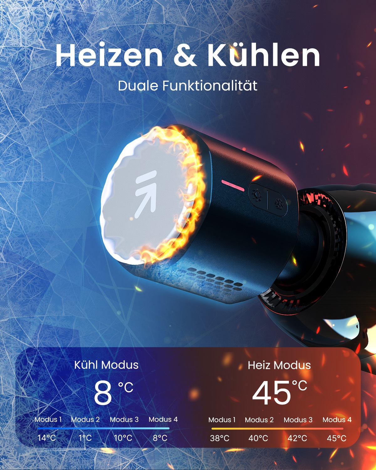 Thumbnail - Renpho Massagepistole "Power+ Thermacool Massage Gun C001SH" Mit App-gesteurerter Heiz- und Kühlfunktion