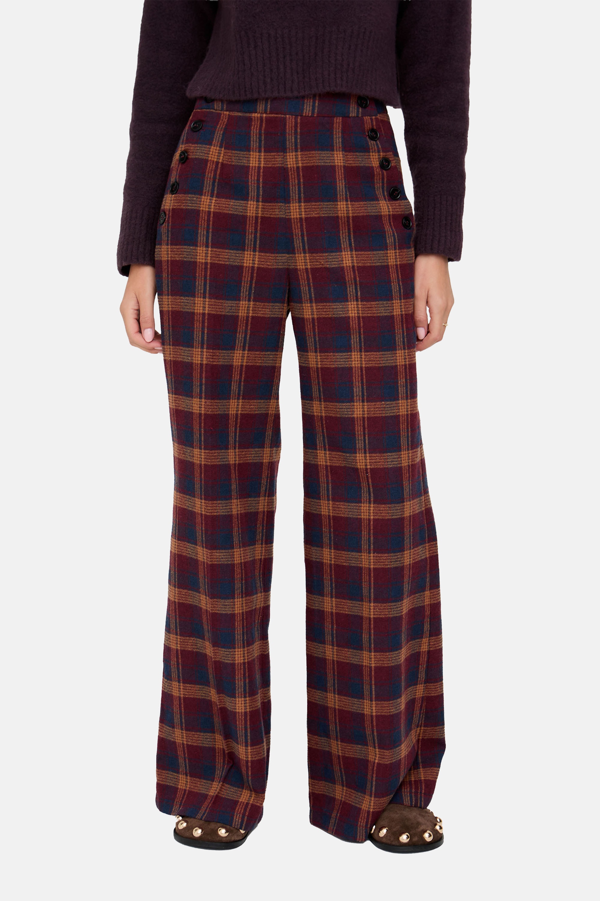 Lily and Lionel Jerseyhose »Damson High Waisted Tartan Print Trouser Damen«