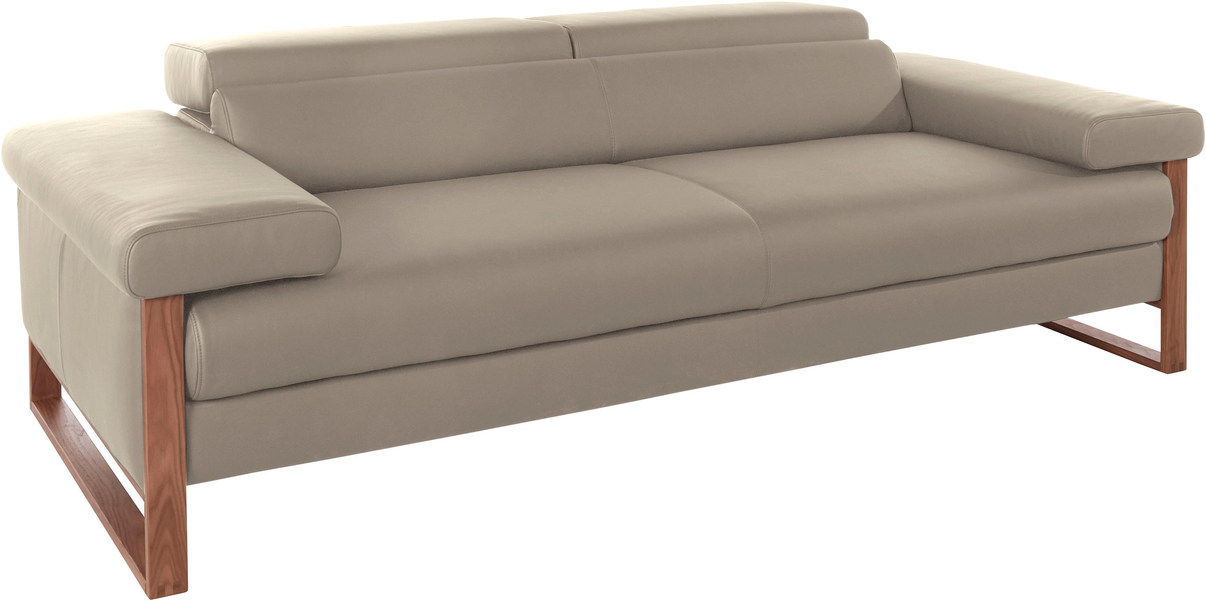 2,5-Sitzer W.SCHILLIG "finn", braun (stone z59), B:230cm H:71cm T:106cm, Flachgewebe S22 (100% Polyester);Stoff S37 (100% Polyester);Longlife Xtra-Leder Z59: Glattleder mit modischer Prägung. Hautstärke 0, 9 - 1, 1 mm, Sofas, German Design Award 2016, Fuß 8