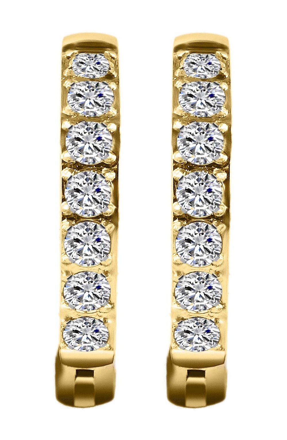 Adelia´s Klappcreolen "Ohrringe – Klappcreole aus Edelstahl mit Strass Steinchen" Ideal als Geschenk für besondere Anlässe