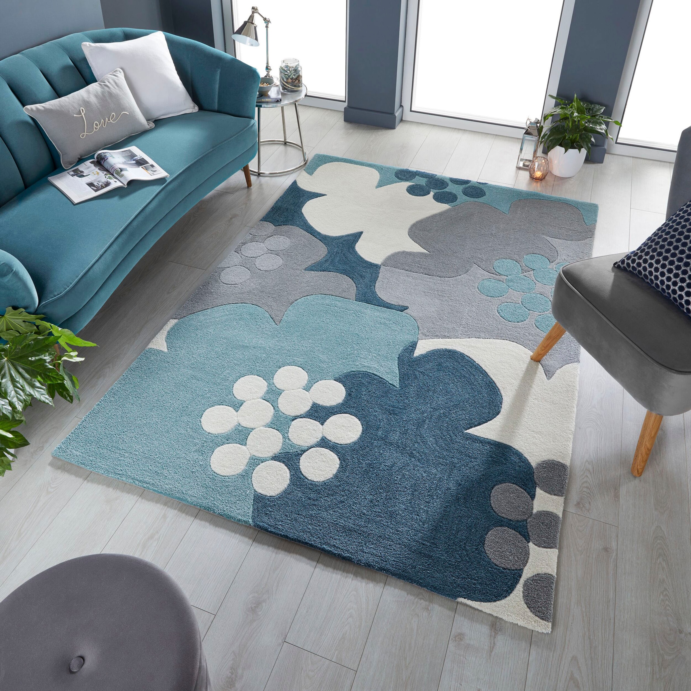 FLAIR RUGS Teppich BAUR | Muster mit fußbodenheizungsgeeignet, »Retro florales Rechnung auf Hoch-Tief-Effekt, Floral«, rechteckig