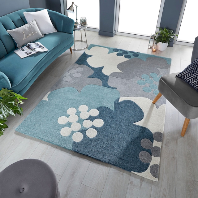 florales mit BAUR Rechnung »Retro RUGS Muster auf rechteckig, fußbodenheizungsgeeignet, Floral«, FLAIR Hoch-Tief-Effekt, | Teppich