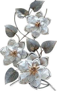 Myflair Möbel & Accessoires Wandbild »Wandbild Blumen, silber/weiß«, maschinell