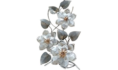 Wandbild »Wandbild Blumen, silber/weiß«