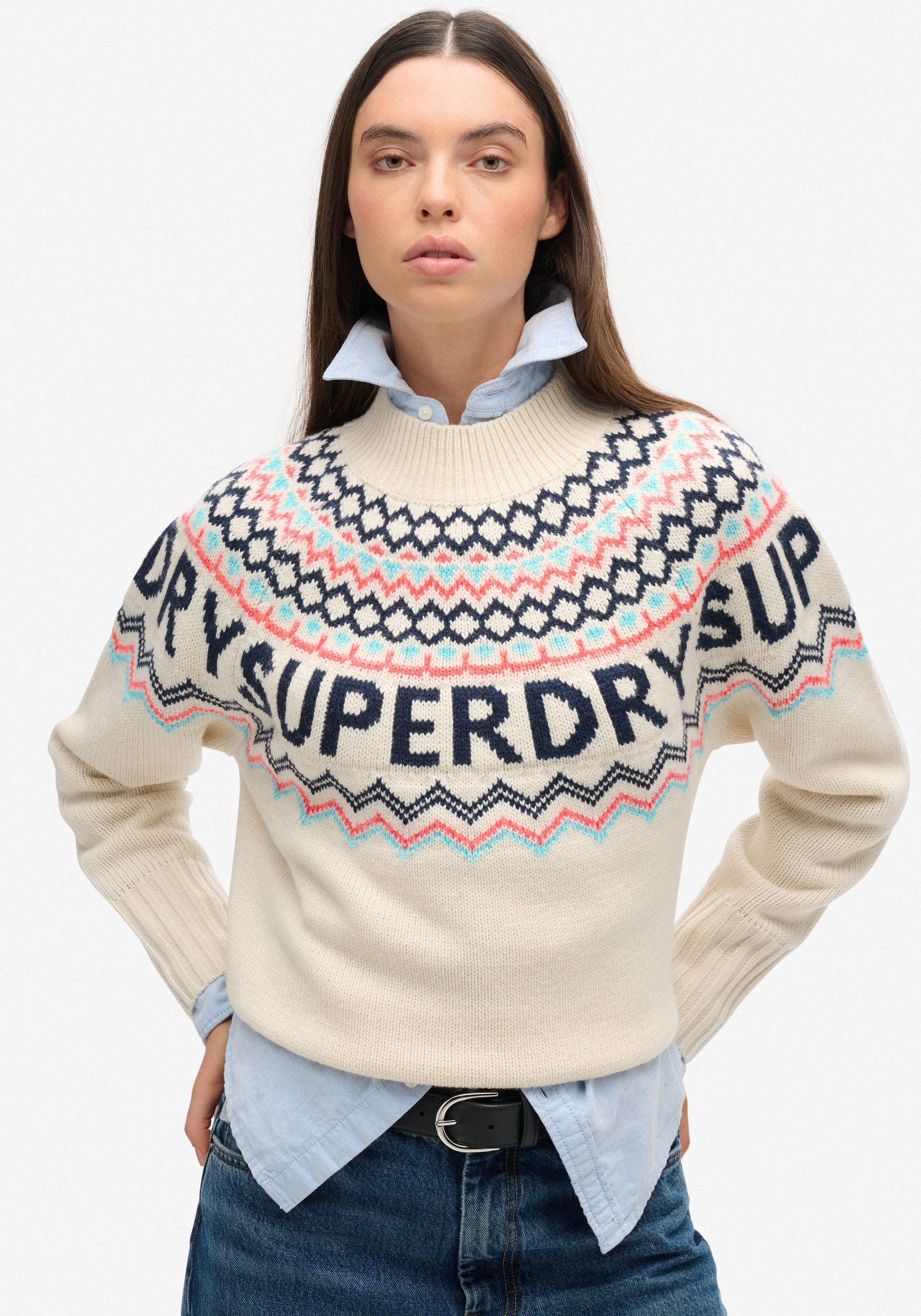 Superdry Strickpullover "FAIRISLE BRANDED JUMPER" günstig online kaufen