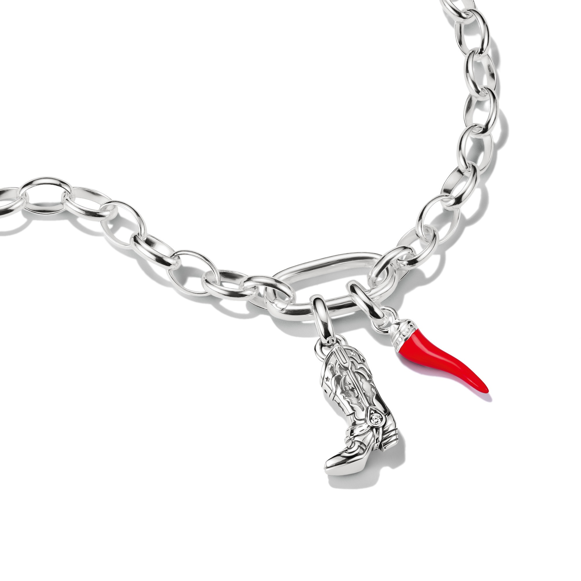 THOMAS SABO Charm-Einhänger »Charm Cowboystiefel - Connect« mit Zirkonia (synth.)