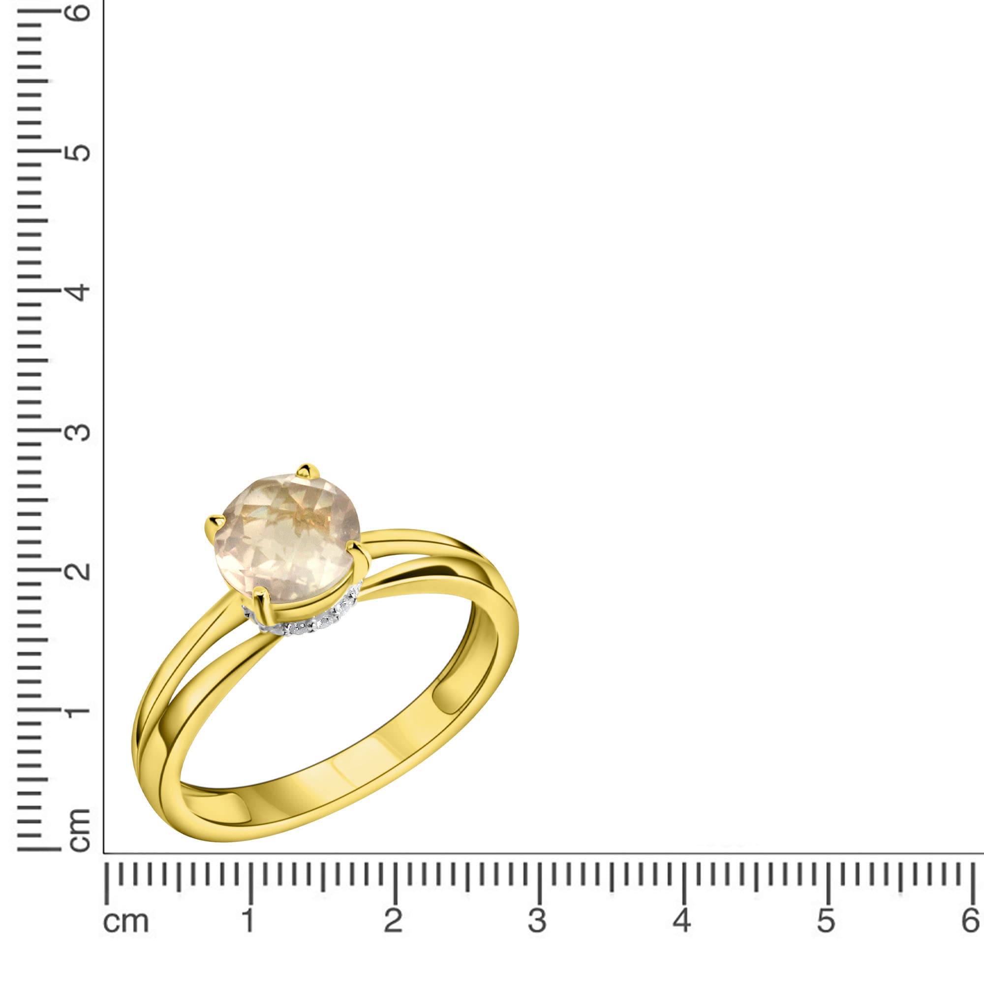 Firetti Goldring »Schmuck Geschenk Gold 375 Fingerring Ring«, mit Rosenquarz, Zirkonia (synth.)