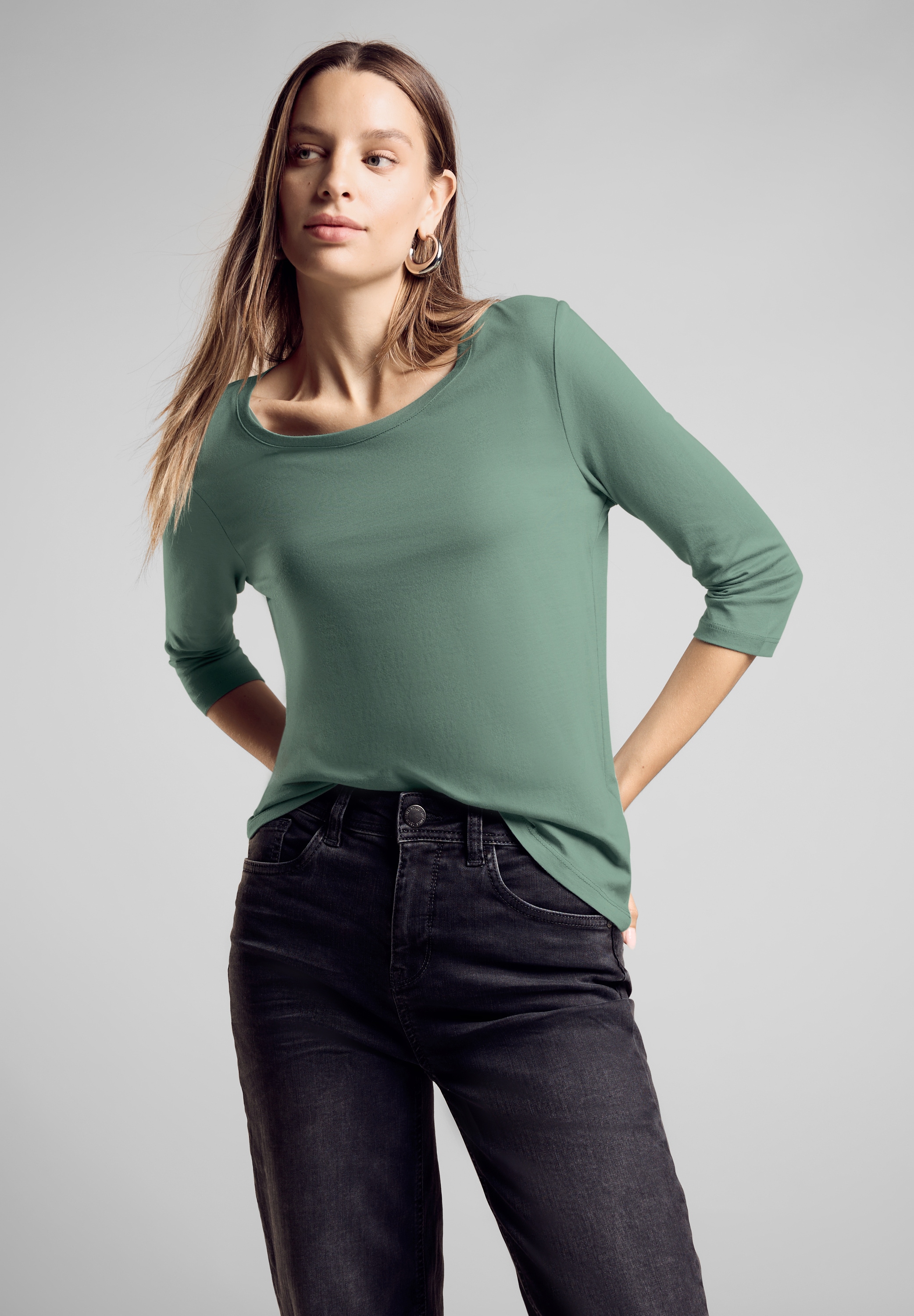 STREET ONE 3/4-Arm-Shirt, im soften Baumwoll-Mix günstig online kaufen