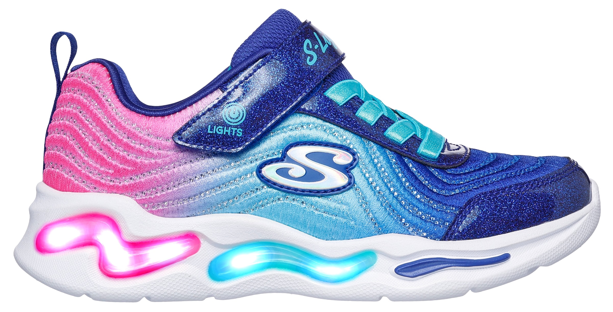 Skechers Kids Sneaker »WAVY BEAMS«, Freizeitschuh, Klettschuh, Blinkschuh mit coolem Farverlauf