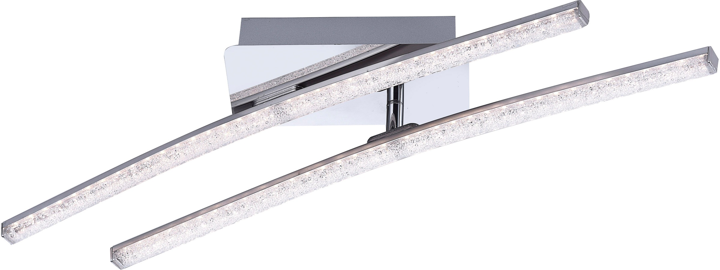 JUST LIGHT LED Deckenleuchte "SIMON", grau (chromfarben), 2, H: 10cm, 1 Stk., Leuchten, LED Deckenlampe, LED Deckenleuchte