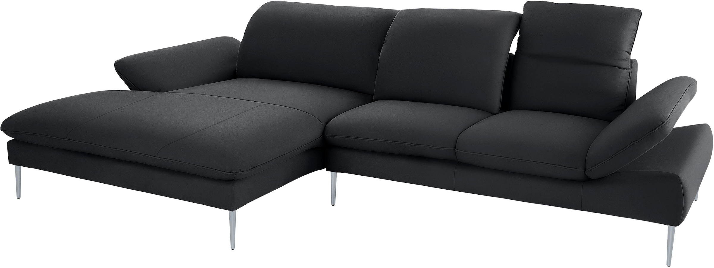 W.SCHILLIG Ecksofa »enjoy&MORE, Designsofa, bequem, zeitlos und elegant, L-Form«, mit Sitztiefenverstellung, Füße silber matt, Breite 340 cm