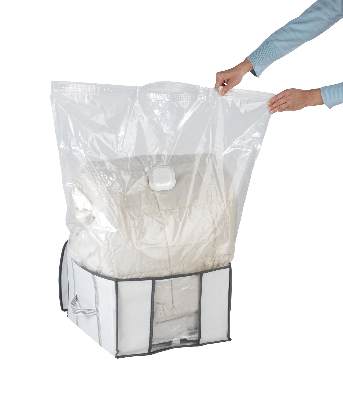 WENKO Unterbettkommode »Vakuum Soft Box S«, integrierte Vakuum-Tasche & Blitzventil, bis zu 75 % Platzersparnis