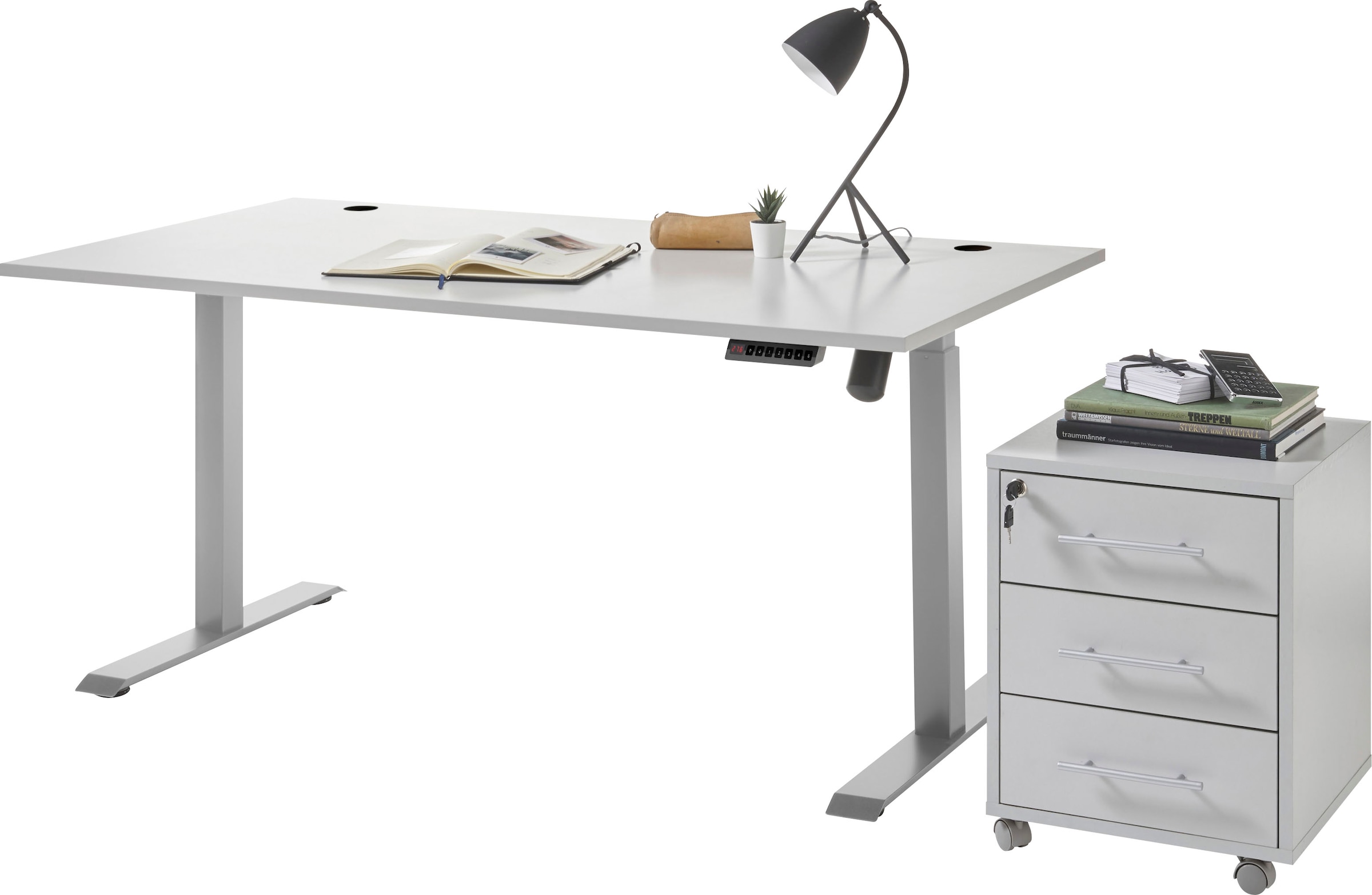 BEGA OFFICE Schreibtisch »Pronto«, Schreibtisch Höhenverstellbarer mit 4 Memeory Tasten und Höhenanzeige