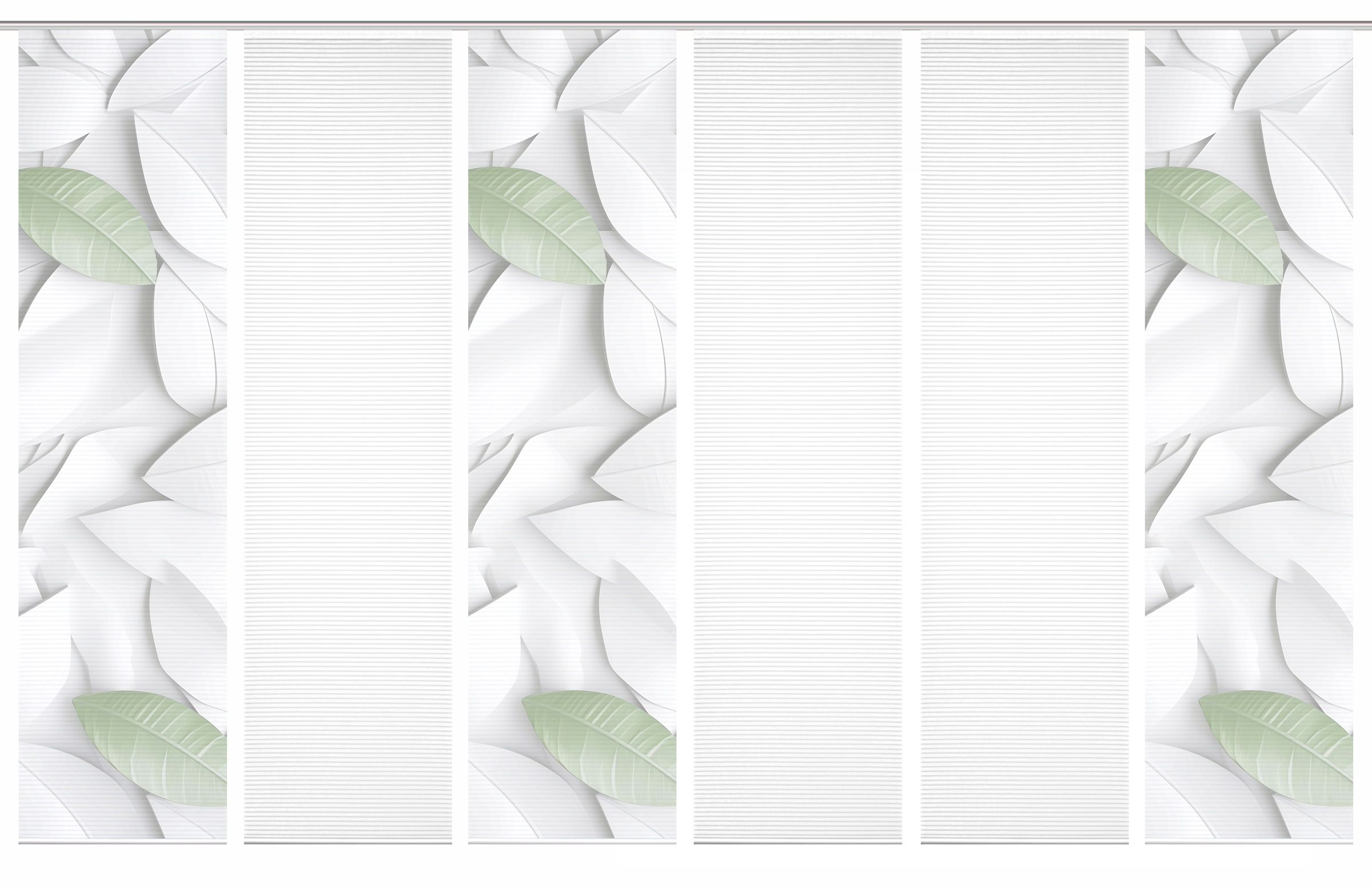 Thumbnail - HOME in green Schiebegardine "LISON" Paneelwagen 6 Stk. tlg. SET DIGITALDRUCK,BAMBUSOPTIK RECYCELT