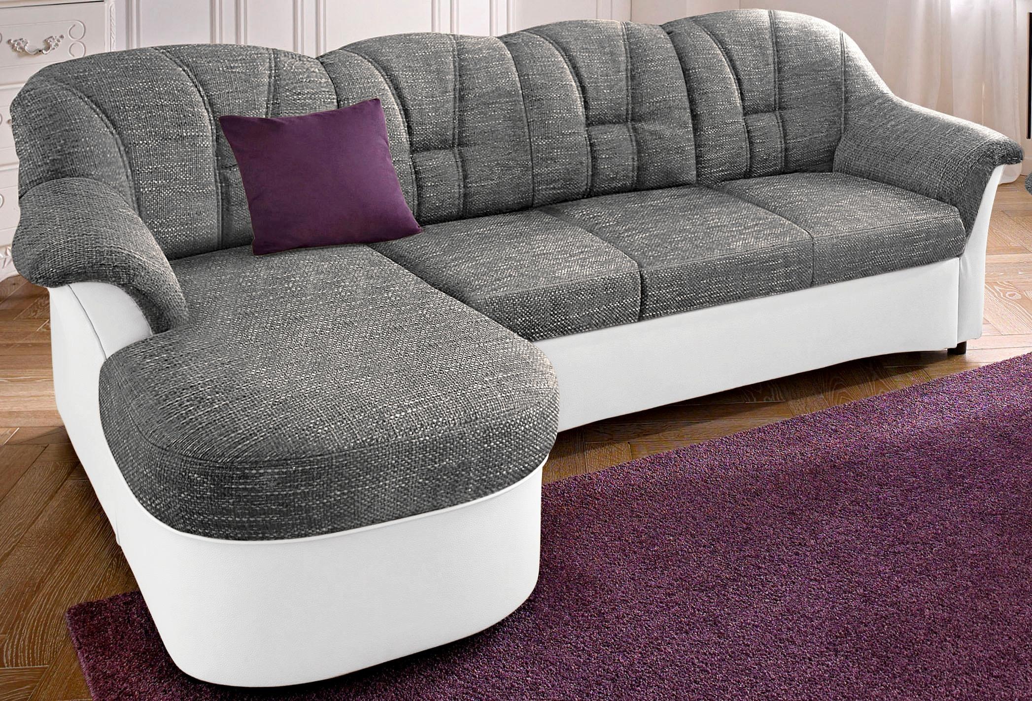 DOMO collection Ecksofa "FLORES Schlafsofa, 233x142x86 cm, L-Form" whlw. mit Bettfunktion, whlw. mit Federkern
