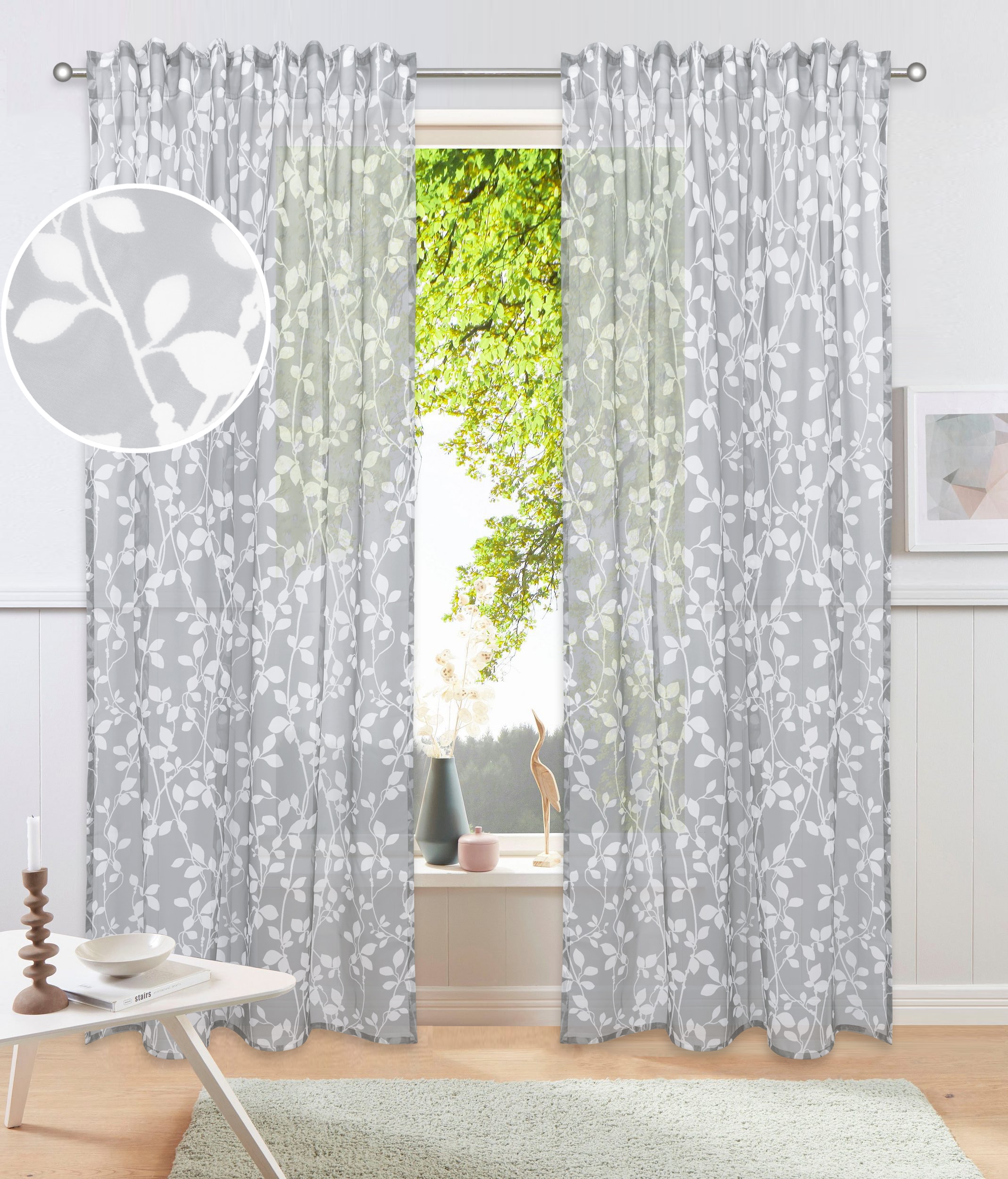 OTTO home Gardine "Issoire" Multifunktionsband 1 Stk. tlg. Wohnzimmer, Schl günstig online kaufen