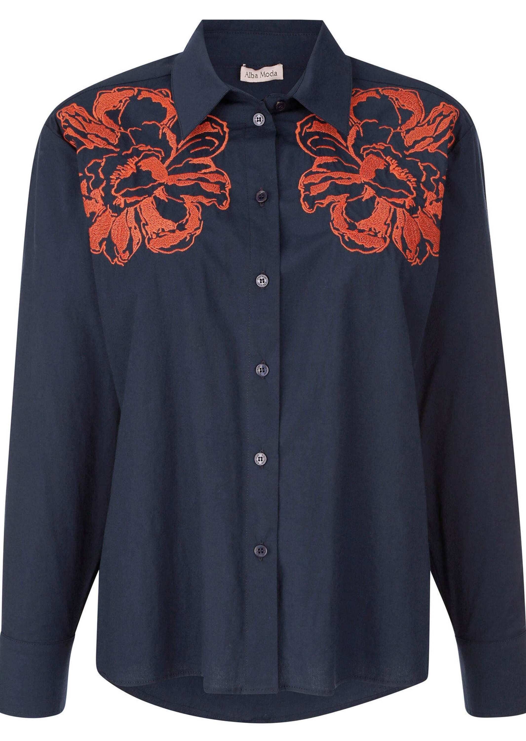 Alba Moda Hemdbluse "Hemdbluse Hemdbluse mit Stickerei-Akzenten" günstig online kaufen