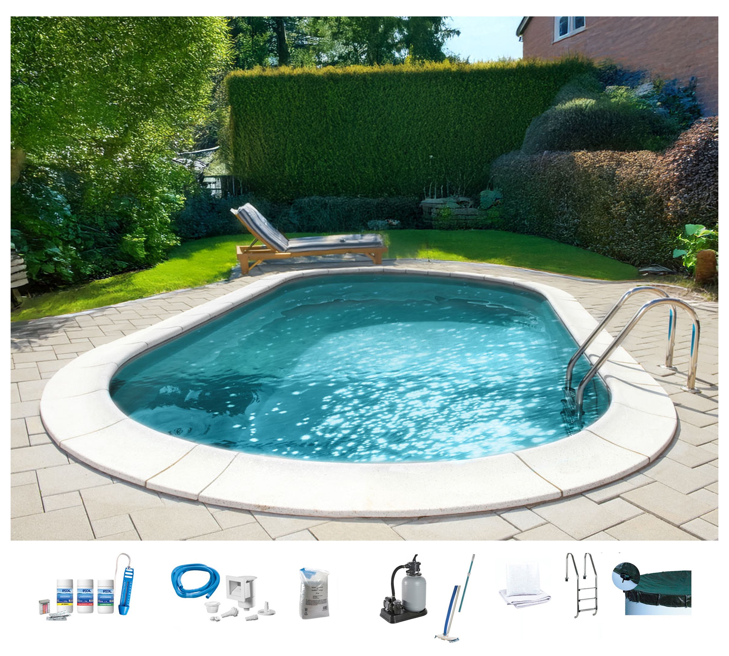 my POOL BWT Ovalpool "PREMIUM mit grauer Innenfolie" Höhe 150 cm, in verschiedenen Größen