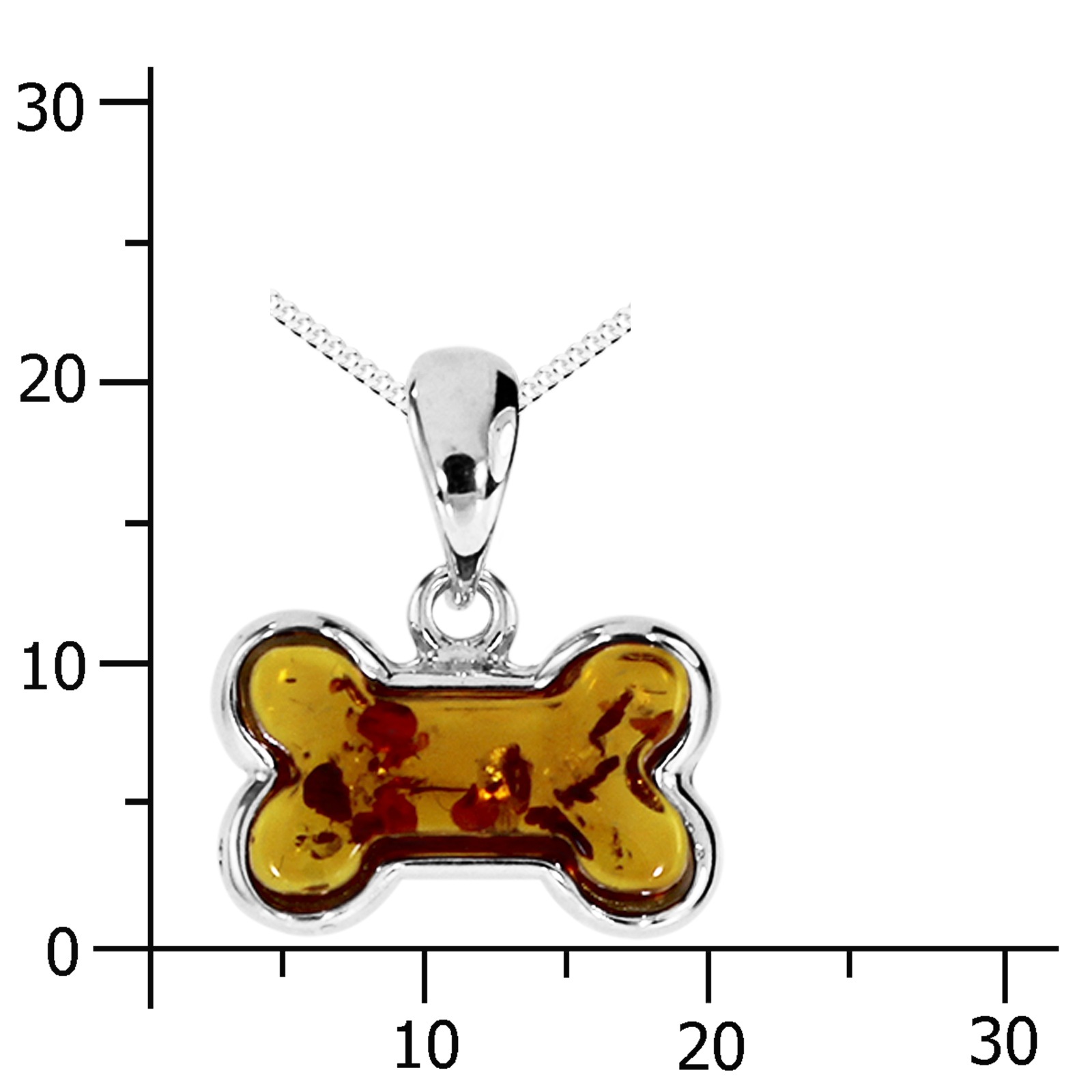 OSTSEE-SCHMUCK Kette mit Anhänger »- Knochen - Silber 925/000 - Bernstein«