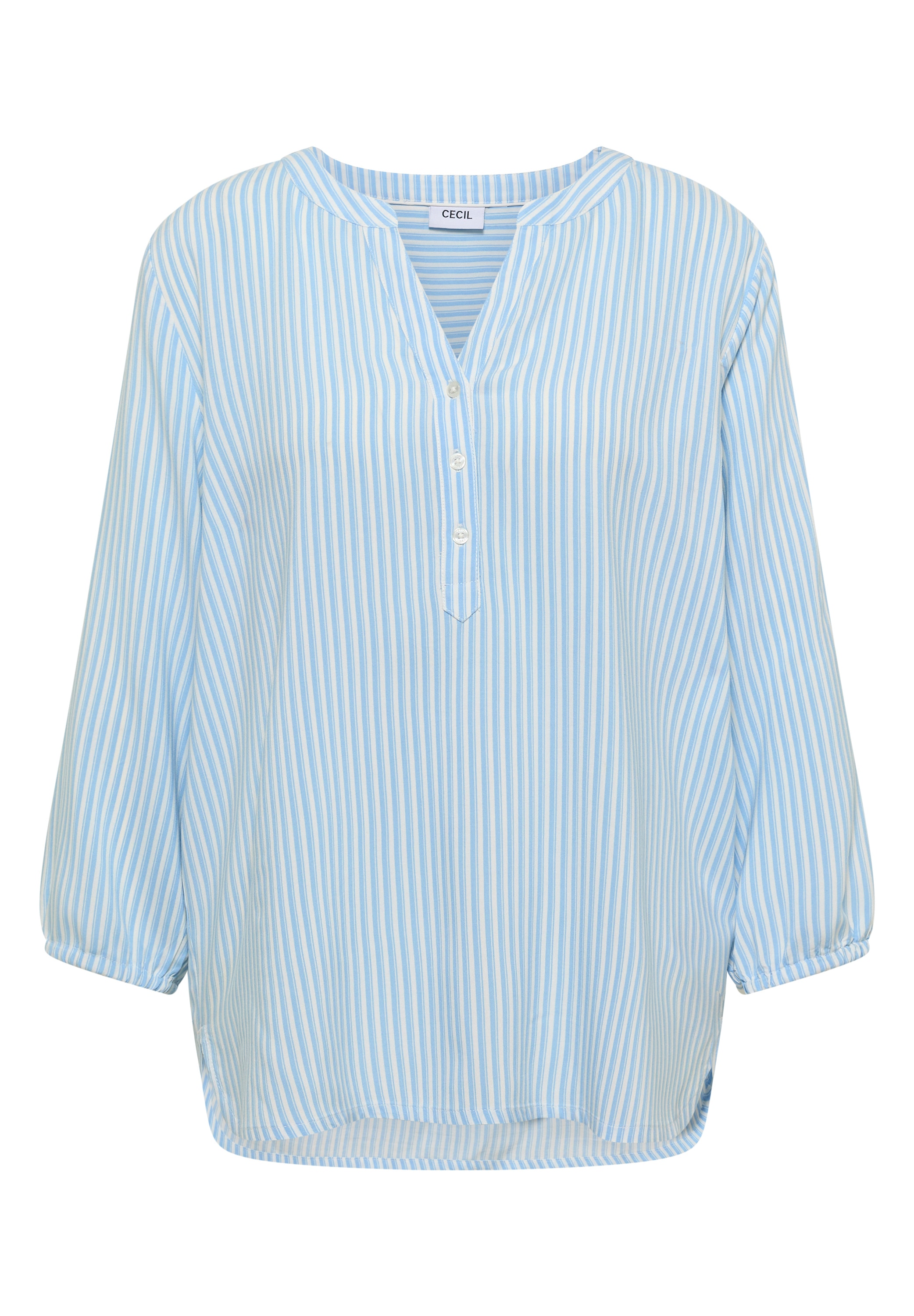 Cecil Shirtbluse mit geschlitztem Rundhalsausschnitt