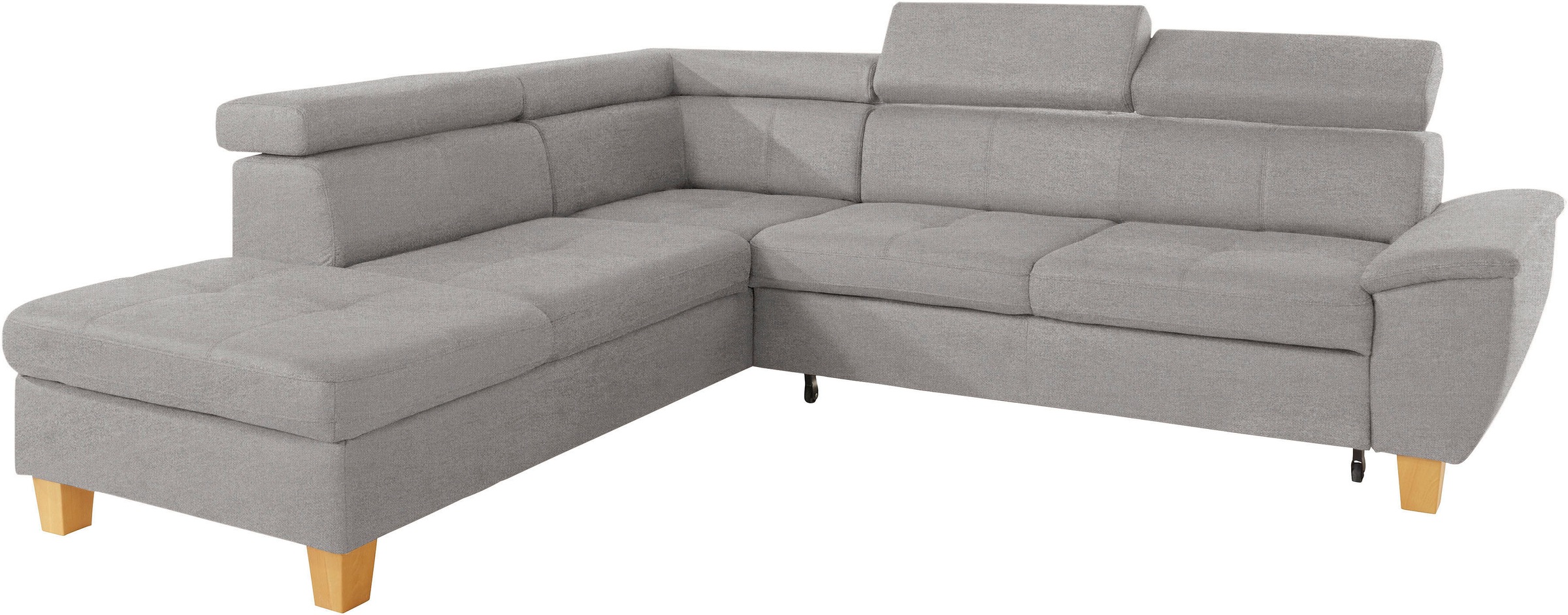 exxpo - sofa fashion Ecksofa »Enya, aufwendige Detailverarbeitung, hoher Sitzkomfort, bequem, L-Form«, mit Kopfteilverstellung, wahlweise Bettfunktion u. Bettkasten