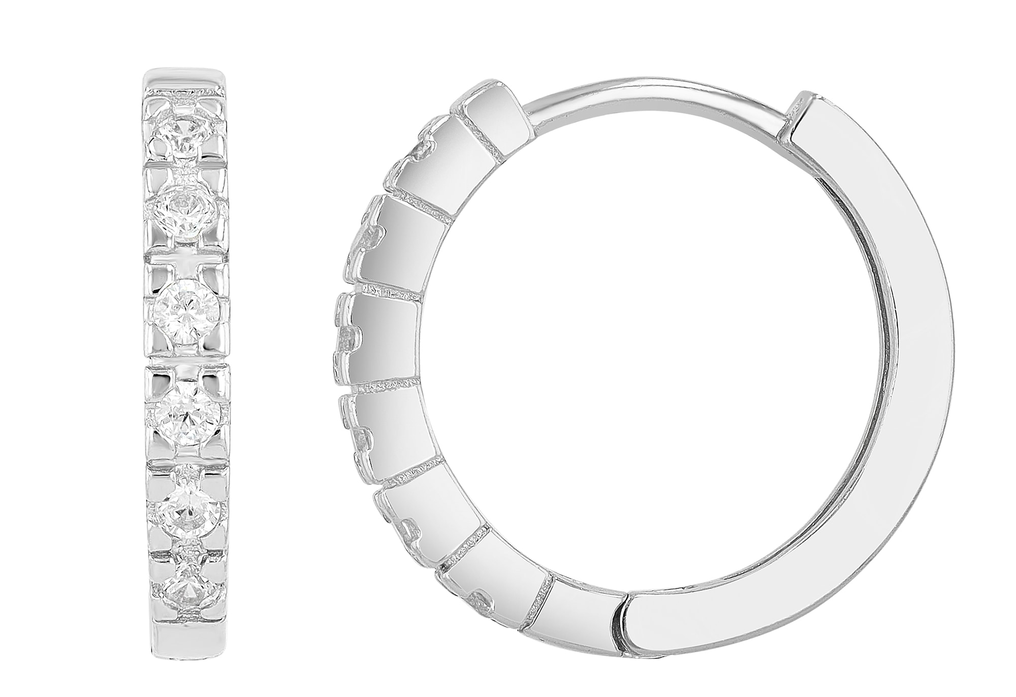 Adelia´s Paar Creolen »925 Silber Ohrringe Creolen mit funkelnden Zirkonia« silberfarben