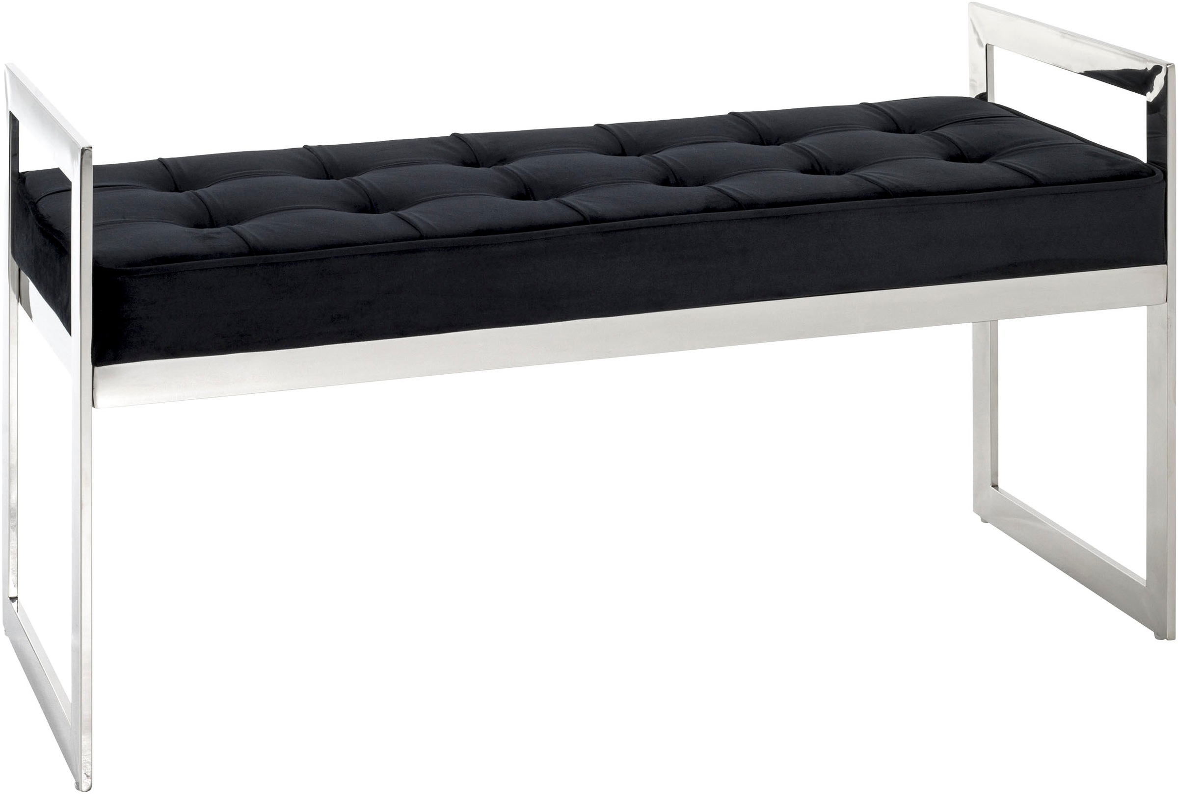HAKU Bank "Flurbank, Garderobenbank, Sitzbank" rechteckig - aus Metall Silber - B/T/H 100/40/57 cm
