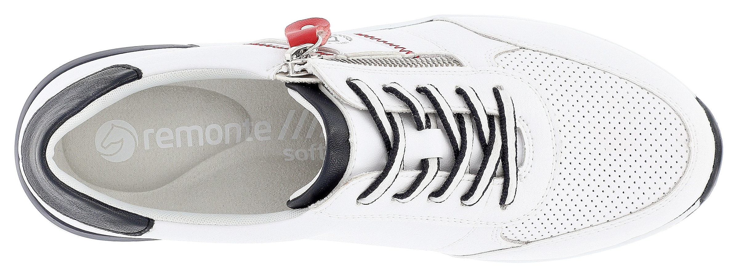 Remonte Keilsneaker, mit Metallic-Kontrastbesätzen, Freizeitschuh, Halbschuh, Schnürschuh