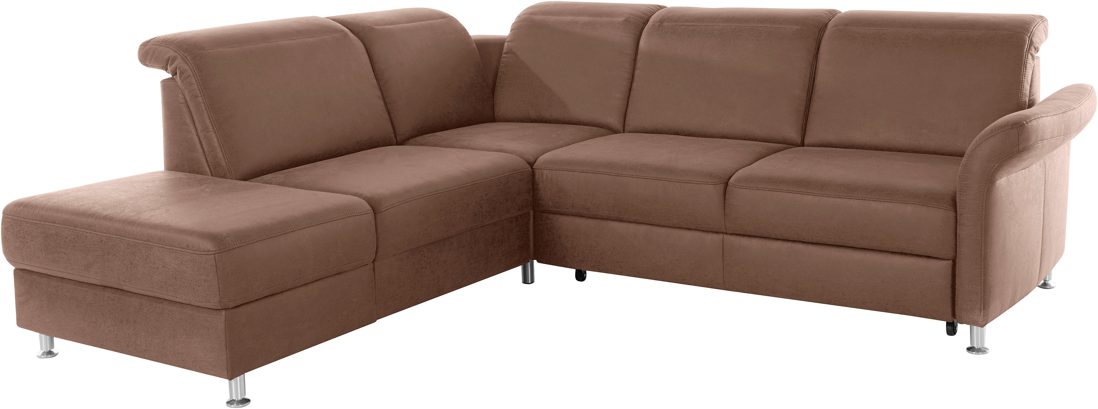 Thumbnail - sit&more Ecksofa "Darwin L-Form", inklusive Federkern, wahlweise mit Kopfteilverstellung, Bettfunktion