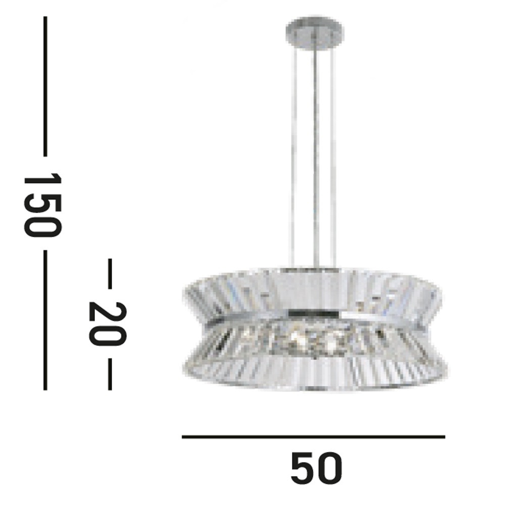 Searchlight Hängeleuchte »Hängeleuchte Uptown, 7-flammig« G9 1 Stk. Glamourös