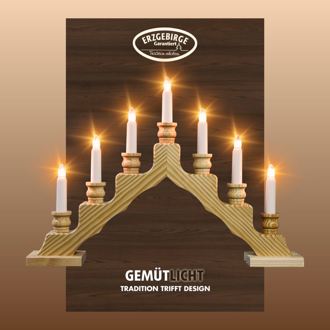 Weigla Lichterbogen "Schwede, Weihnachtsdeko, Made in Germany" 1 Stk. 7-fla günstig online kaufen