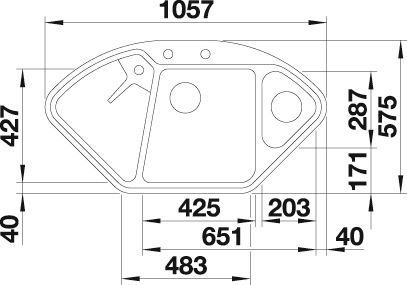 Blanco »DELTA II« aus SILGRANIT®, inkl. Edelstahl Multifunktionsschale