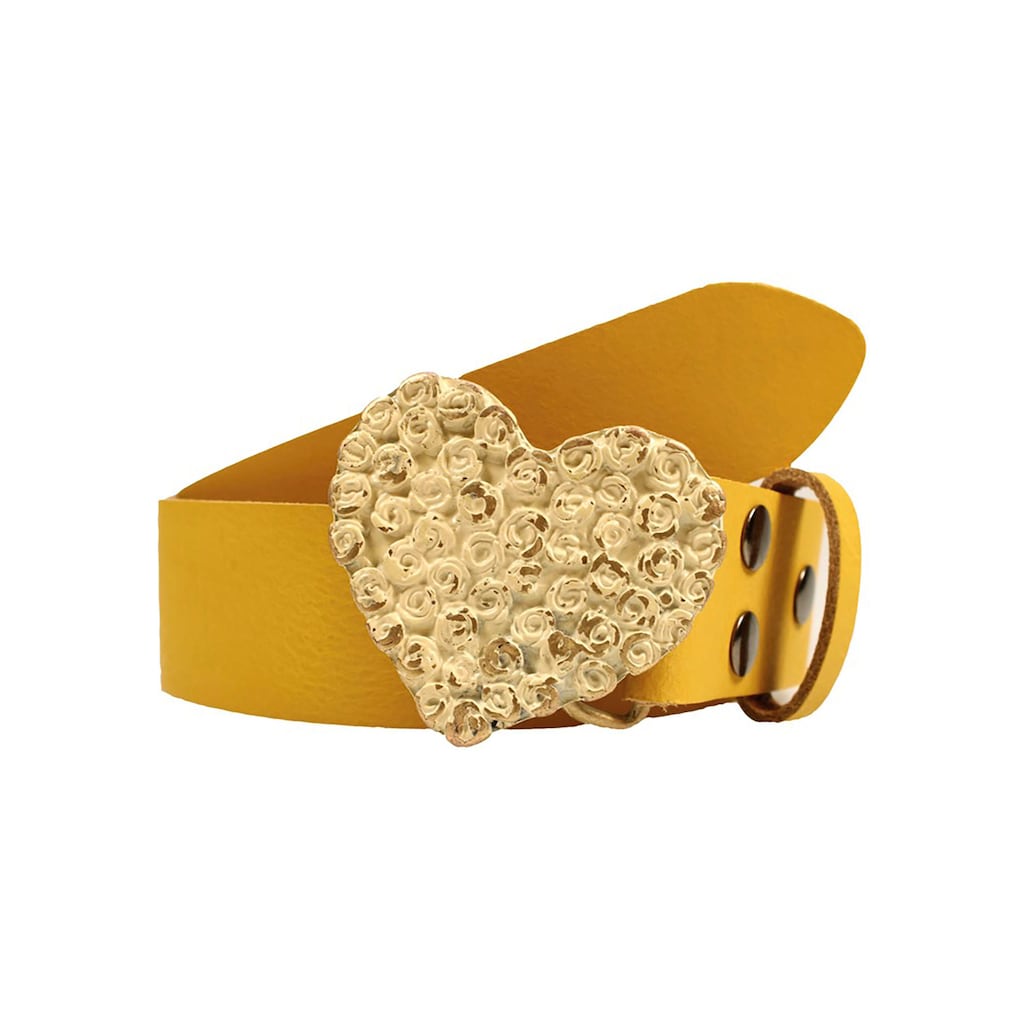 RETTUNGSRING by showroom 019° Ledergürtel Echtleder mit austauschbarer Schließe »Rosenherz Antik Gold«