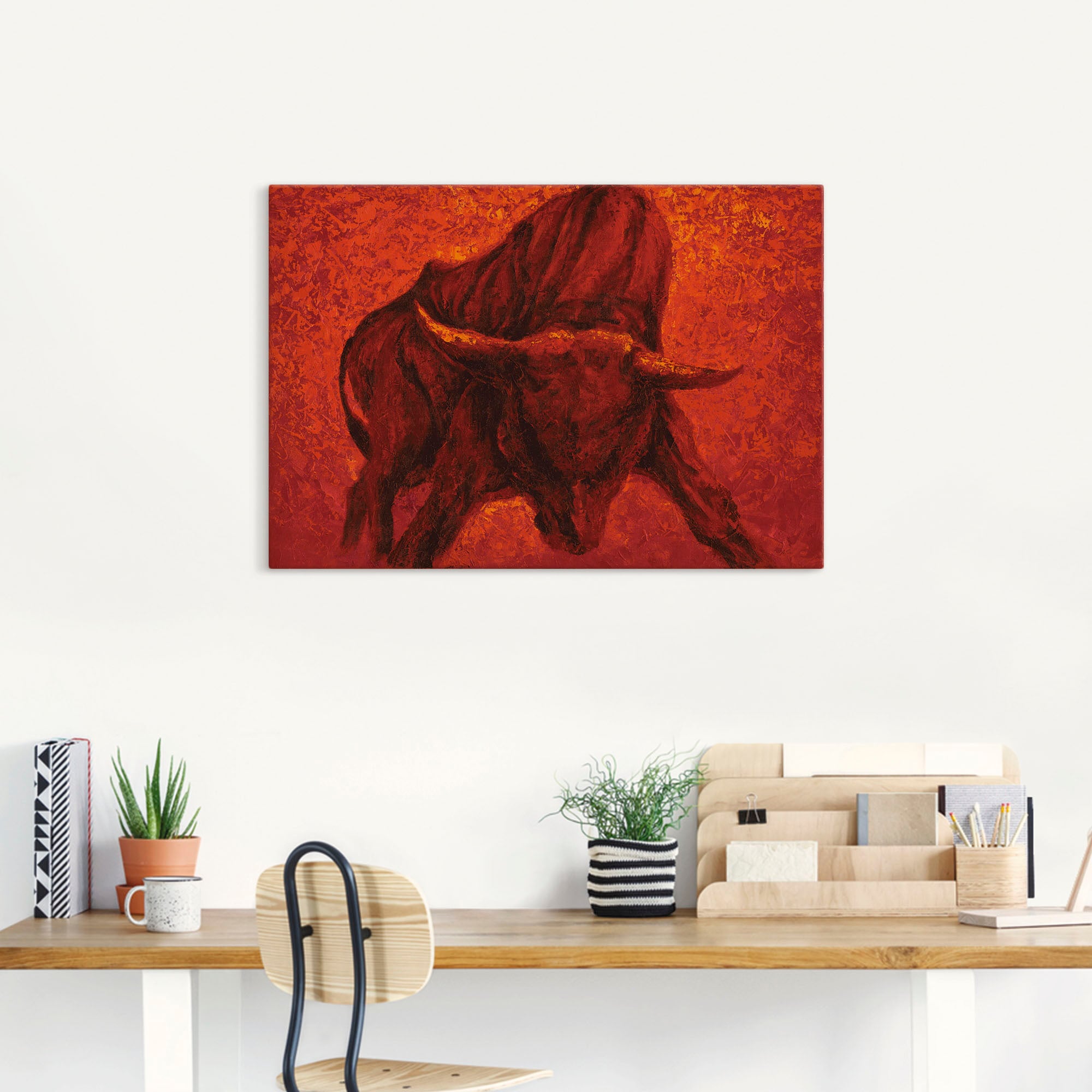 Artland Wandbild »Katalanischer Stier«, Wildtiere, (1 St.), als Alubild, Outdoorbild, Leinwandbild, Poster, Wandaufkleber