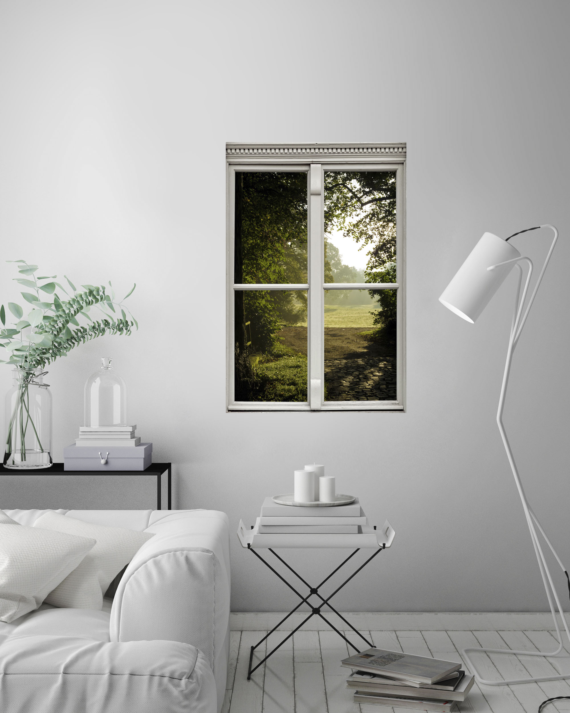 Thumbnail - queence Wandsticker "Wiese", Wandsticker, Wandbild, selbstklebend, 3D, Fenster