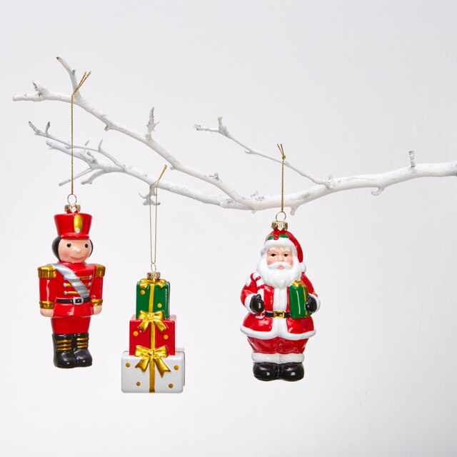 Schneider Baumbehang »Weihnachtsmann und Nussknacker, Weihnachtsdeko,  Christbaumschmuck«, (Set, 3 St.), Höhe ca. 11,5 cm + 14 cm kaufen | BAUR
